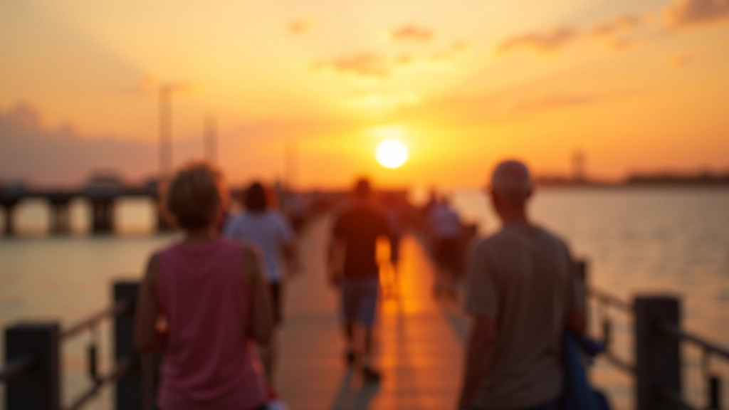 Personas disfrutando juntas del atardecer en el muelle, compartiendo un momento tranquilo al atardecer